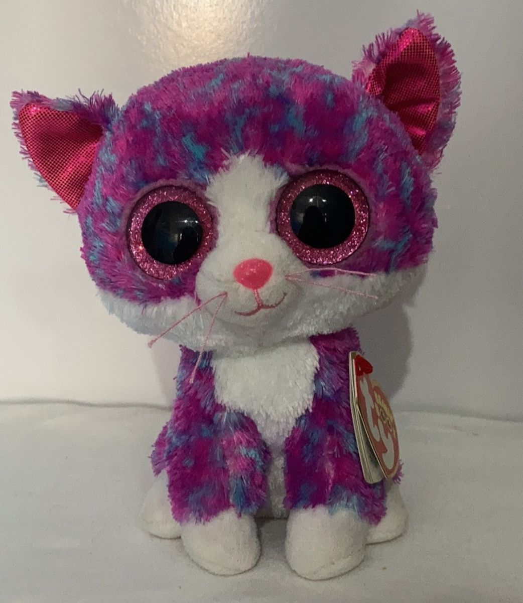 Pelúcia Beanie Boos Gato Roxo Charlotte Ty | Pelúcia Ty Nunca Usado