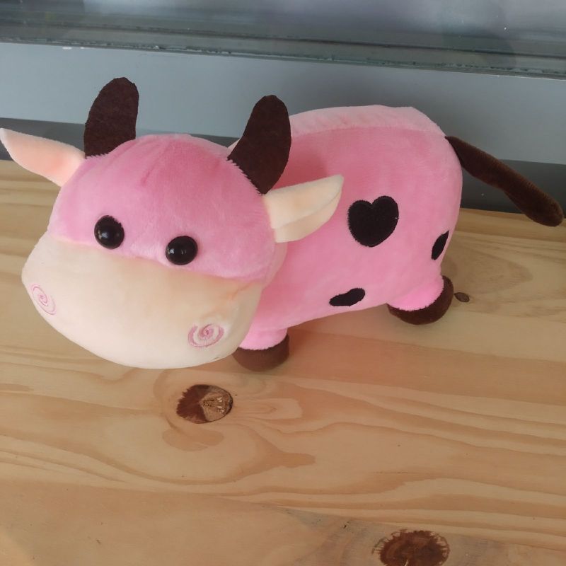 Pelúcia Vaca Vaquinha Cor de Rosa Corações Brinquedo Usado 106876762  enjoei