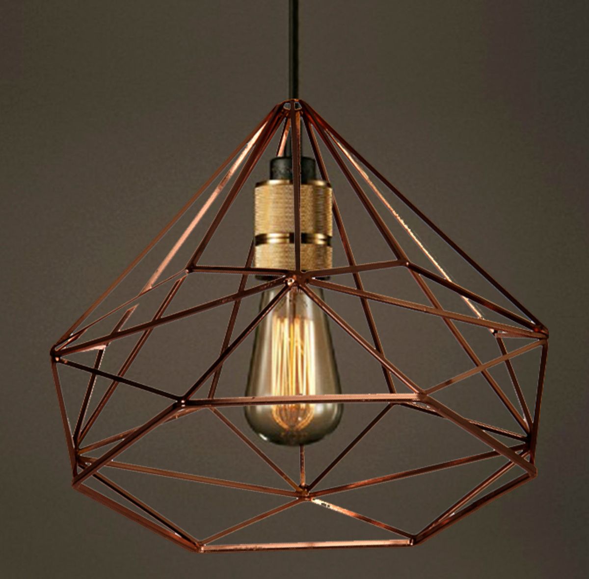 lustre diamante - pendente em cobre - iluminação dbertoli