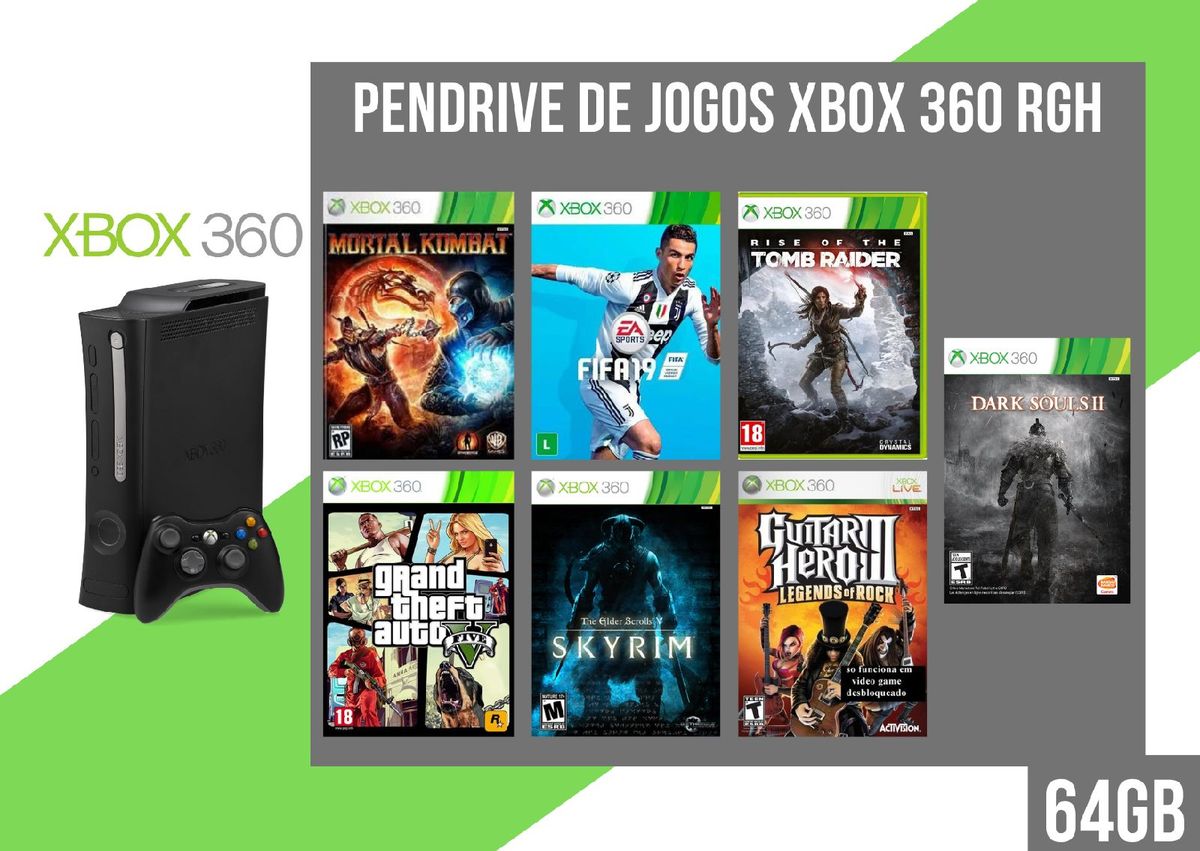 Pendrive de 32gb com Jogos de Xbox 360 RGH/JTAG!!! Monte o seu Pacote!!! 