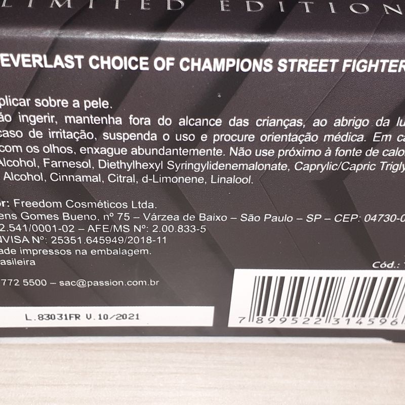 Perfume Choice Of Champions Street Fighter Hadouken Everlast, Perfume  Masculino Everlast Usado 89381396