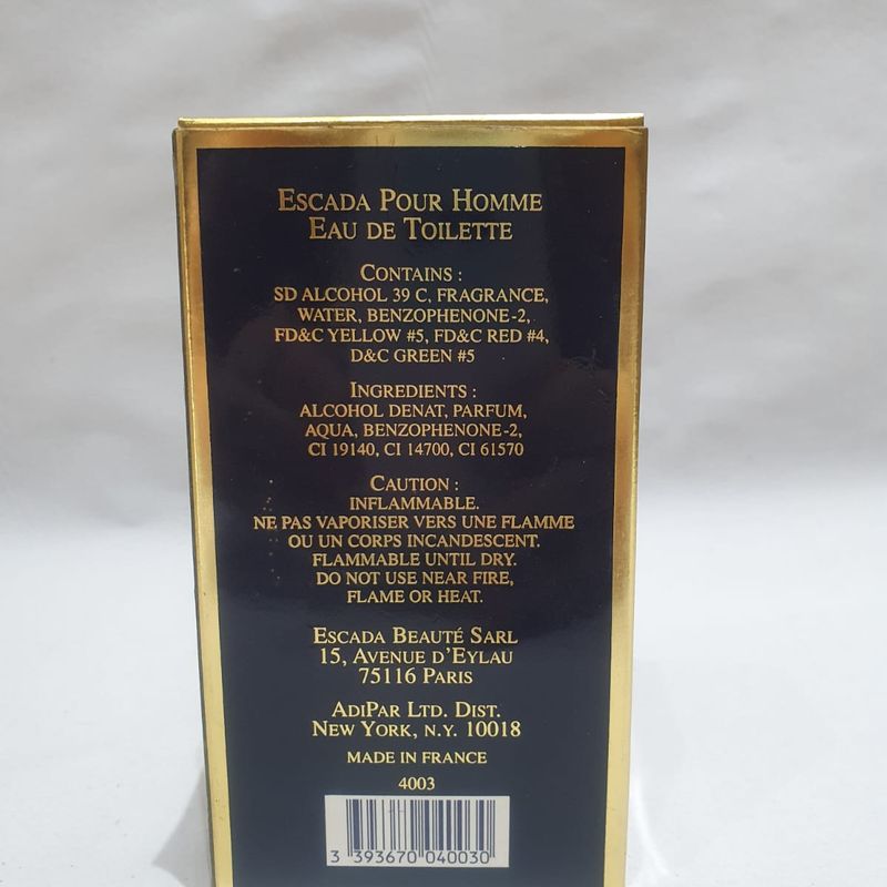 Perfume Escada Pour Homme 75ml [Raro] | Escada Nunca Usado
