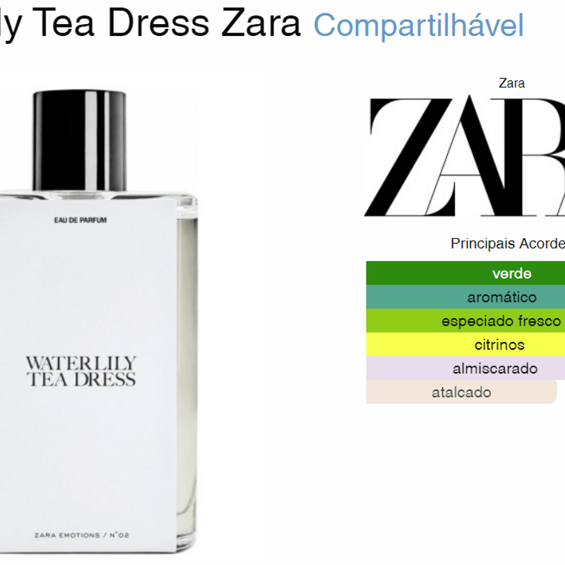 香水(ユニセックス) ZARA WATERLILY TEA DRESS 90ml 香水(ユニセックス) ZARA WATERLILY TEA DRESS 90ml Zara