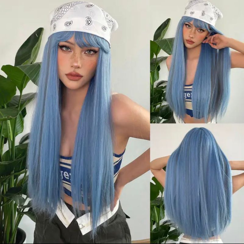 Cosplay Peruca Anime Peruca Lolita Fofa Lolita Lolita dupla rabo de cavalo  clipe de boca de tigre com cabelo comprido Peruca encaracolada