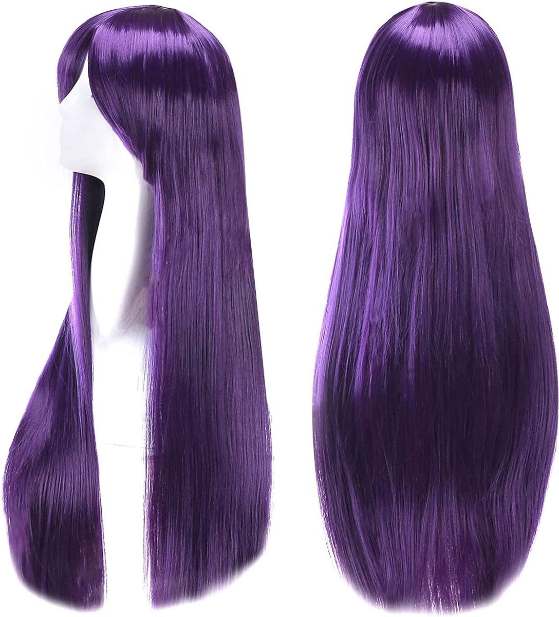 Peruca Roxa Lisa 70 Cm 300g Cosplay Fibra Japonesa | Produto p/ Cabelos ...