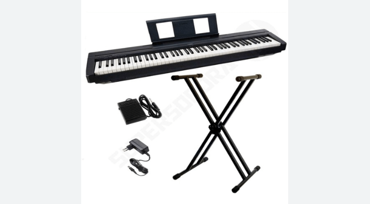 Piano Digital Yamaha P45 Semi Novo Suporte e Pedal) Item de