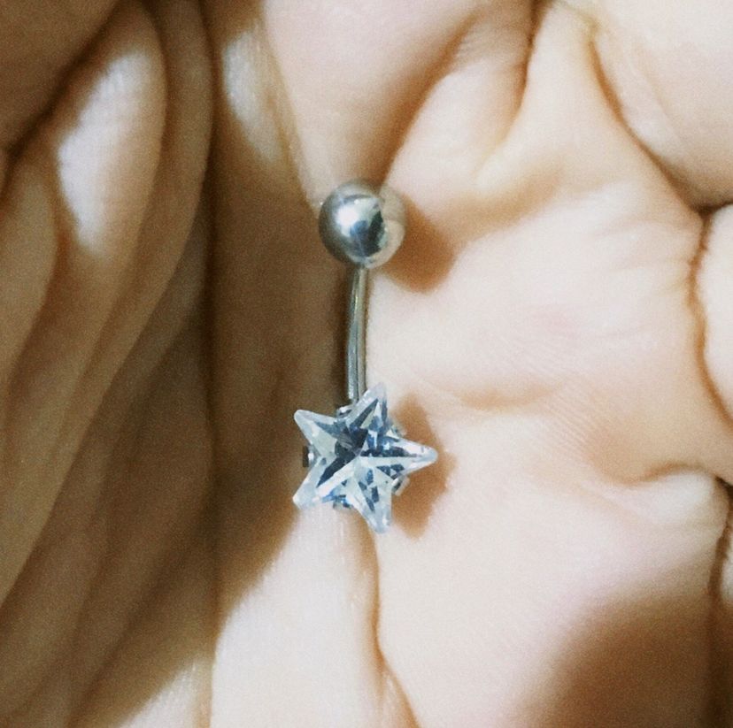 piercing umbigo aço cirúrgico pingente estrela bijuteria feminina