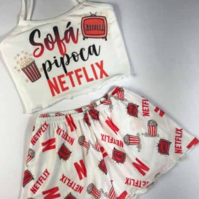 Pijama Blogueira Netflix Shorts Feminino Nunca Usado 71880891 enjoei