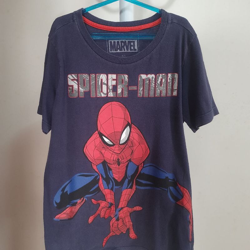 camiseta infantil manga curta homem aranha preta - C&A