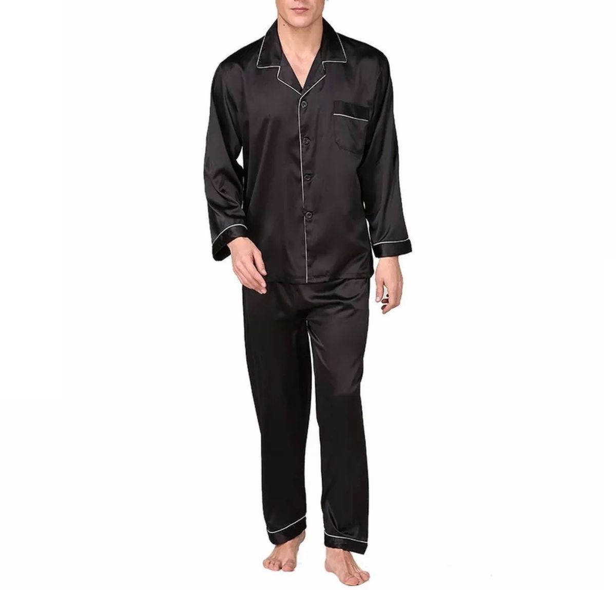 calça de seda masculina