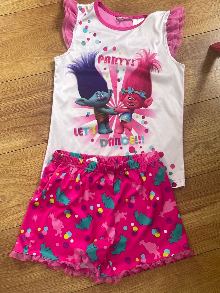 Pijama Trolls Roupa Infantil para Menina Trolls Usado 77417193