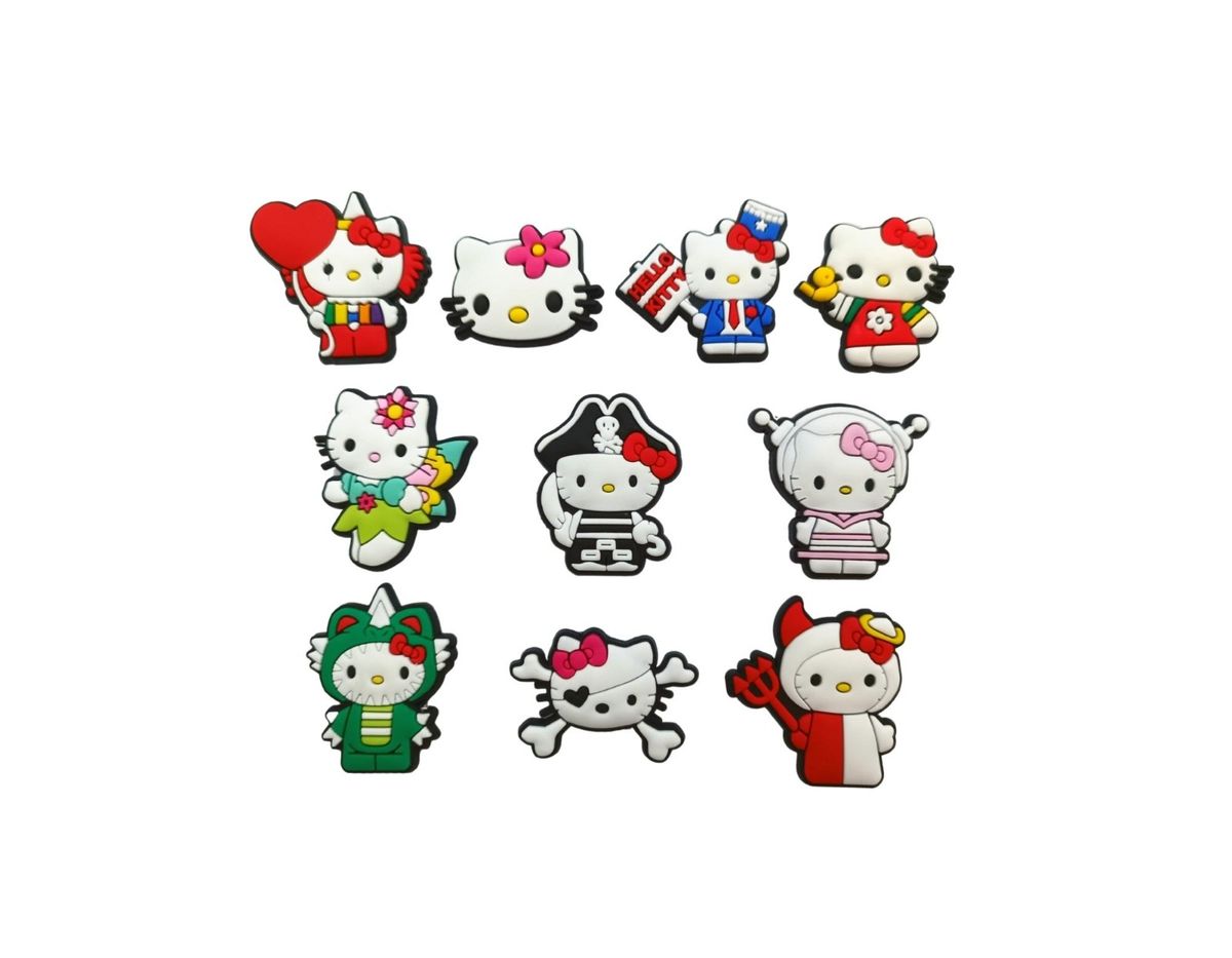 Pin para Crocs Hello Kitty Kit com 10 Pins Item Infantil Nunca Usado