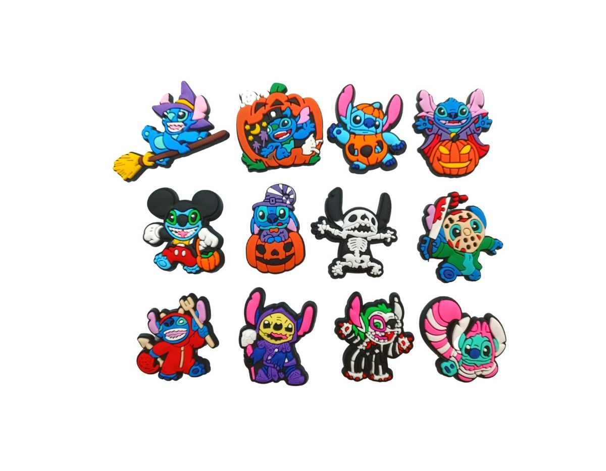 Pin para Crocs Stitch Halloween Kit com 12 Pins Item Infantil Nunca