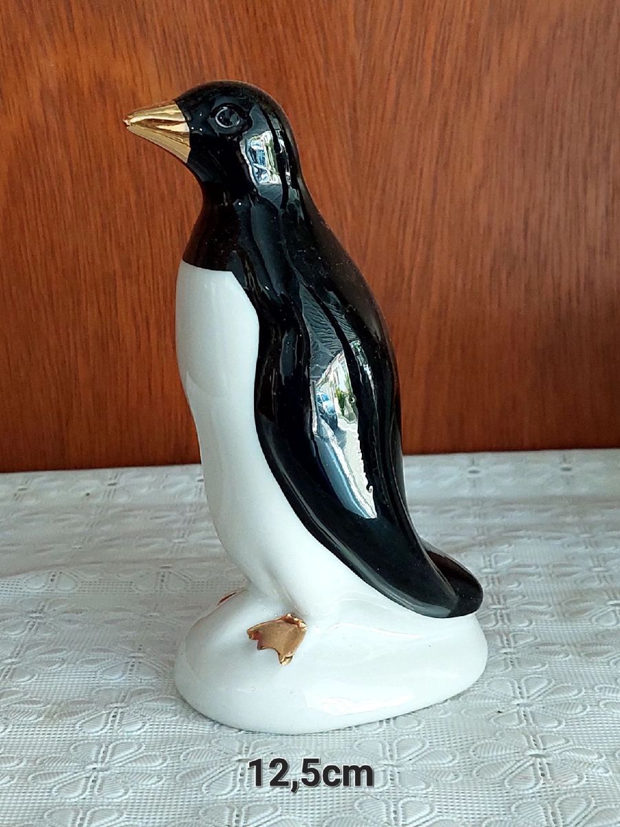 Pinguim de Geladeira Antigo Original Bico Ouro Porcelana 12,5cm | Móvel ...