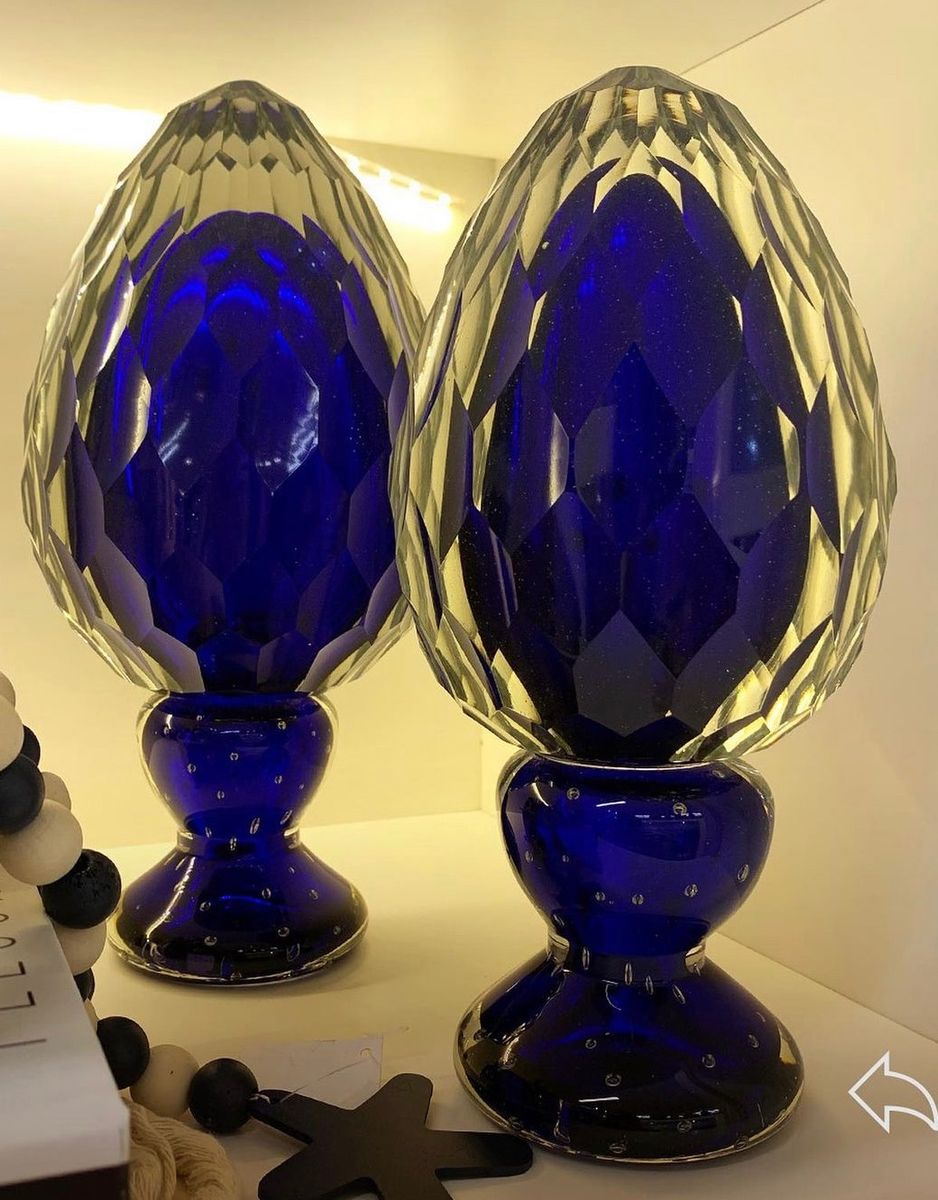 Pinha de Murano Azul Royal | Item de Decoração Labone Nunca Usado ...