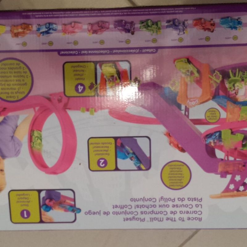 Pista De Corrida Da Polly Pocket + 2 carrinhos e mini Pollys