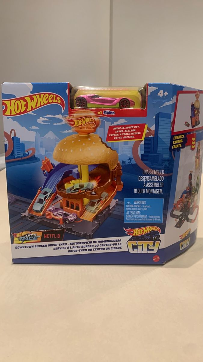 Pista Hot-Wheels City Drive Thru do Hamburguer Mattel Hdr26