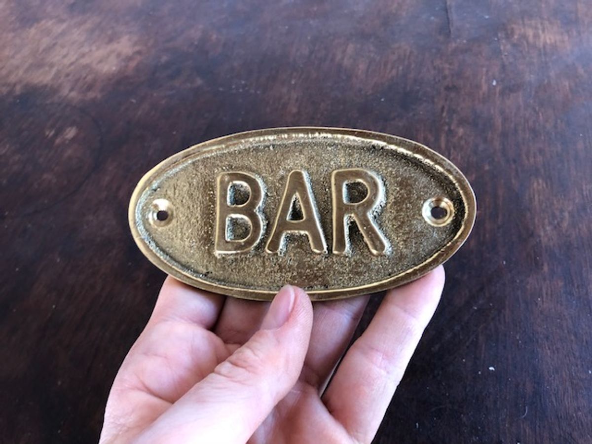 Placa em Bronze Bar Item de Decoração Nunca Usado 44222820 enjoei