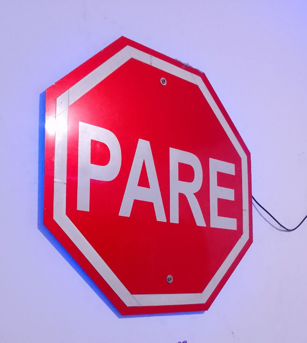 Placa Pare com Led | Item de Decoração Placa Pare Nunca Usado 77814092 ...