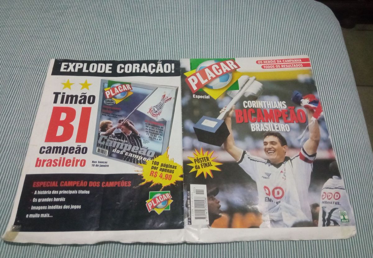 Placar Edição Especial Corinthians Bi Campeão Brasileiro 90/98-ano1998 ...