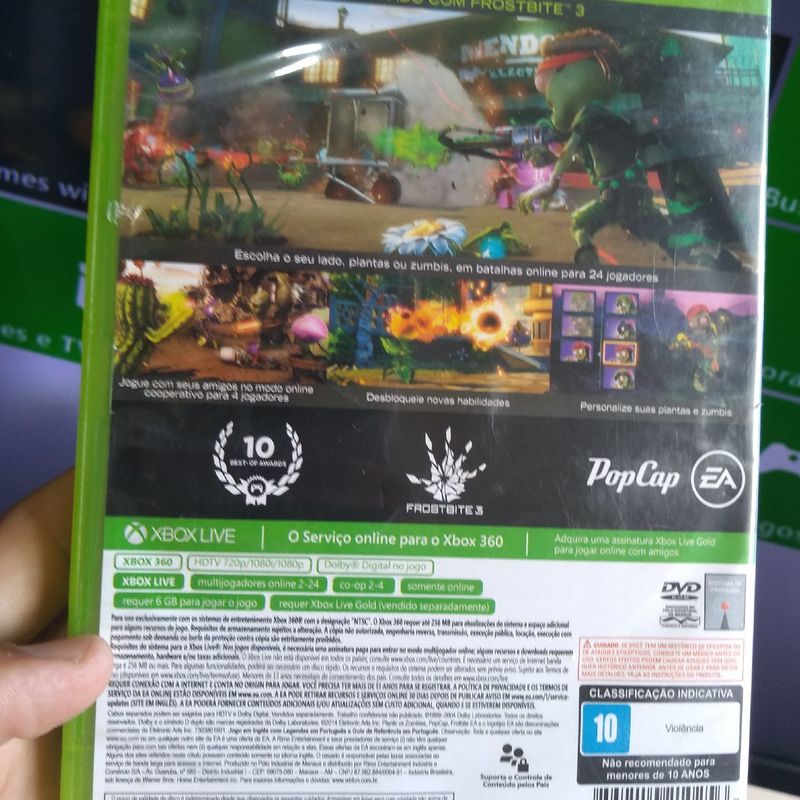Jogo Plants VS Zombies - Xbox 360 Mídia Física Usado - Mundo Joy