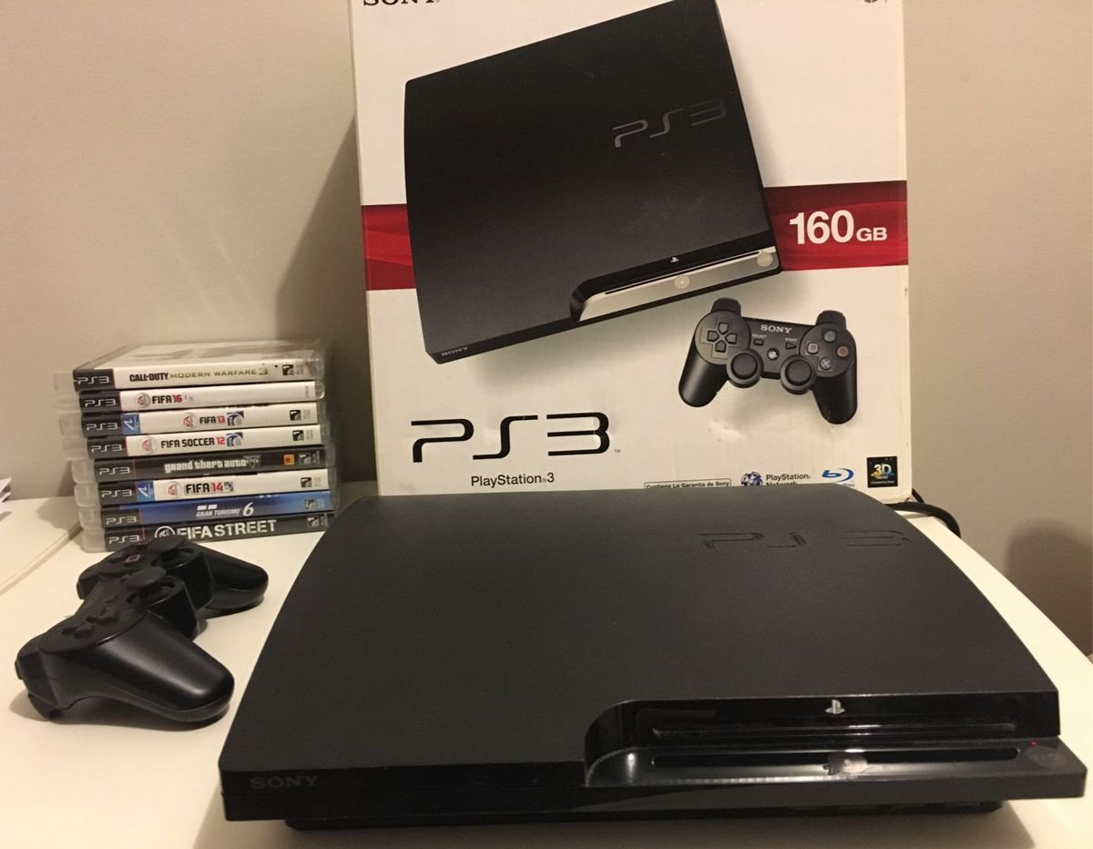 Playstation 3 Slim + 8 Jogos Console de Videogame Playstation Sony Usado 25903683 enjoei