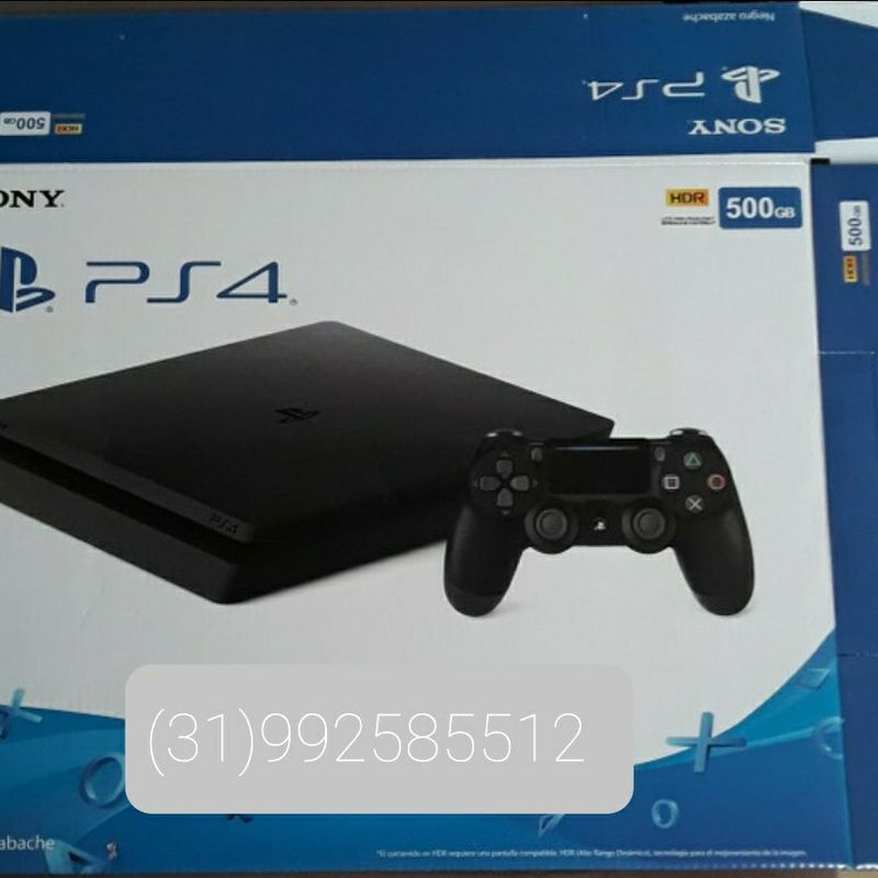 Console PS4 Slim 500GB com 2 Controles e Fifa 19 - 2 Anos de