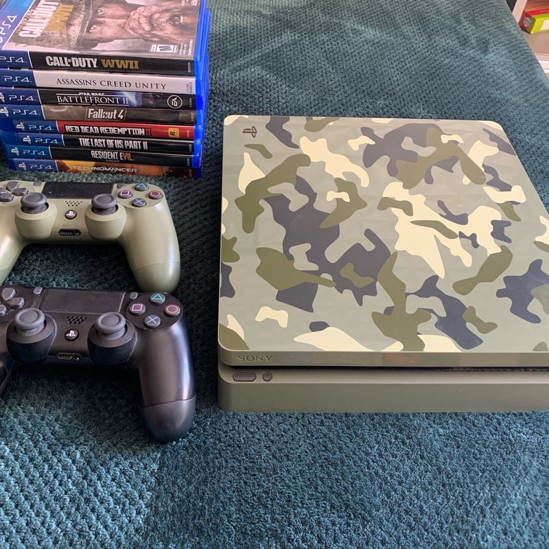 Sony PlayStation 4 Slim Call of Duty: WWII Limited Edition 1TB Green  Camouflage Console for sale online