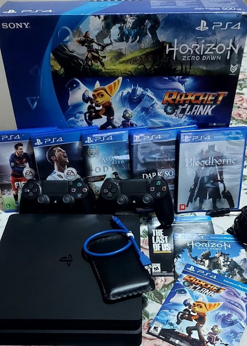 Ps4 Slim 500gb Usado + 2 Jogos Físicos Garantia E Nf