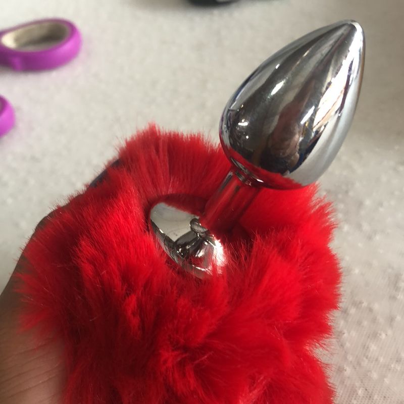 best sex lubricant for menopause Plug Anal Com Pompom Degradê Creme Com Detalhe Marrom Hard main image 0