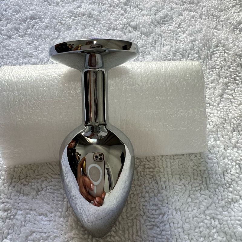 Plug Anal em Aço Inoxidável com Joia Na Base | Usado 101347777