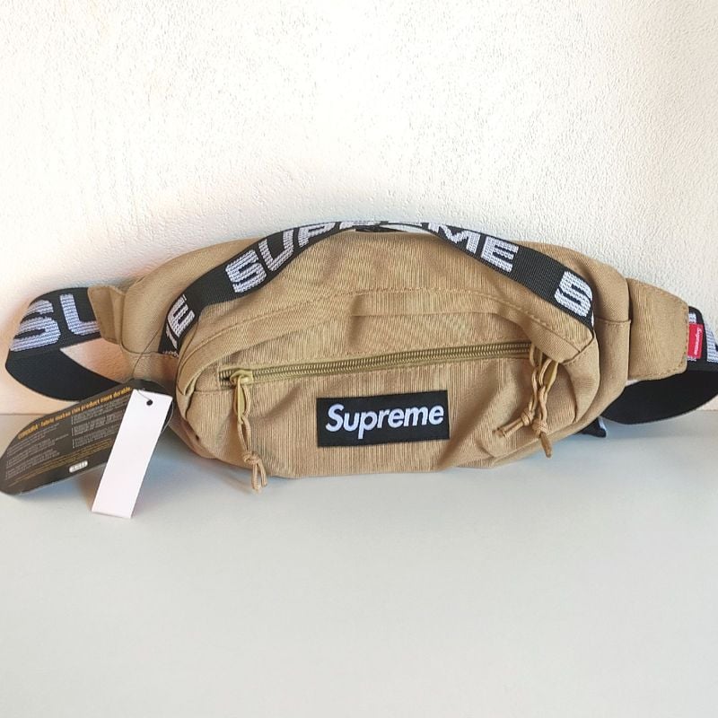 バッグ Supreme waist bag ss18 tan Pochete Waist Bag Supreme Ss18 Bege Cáqui | Bolsa Masculina