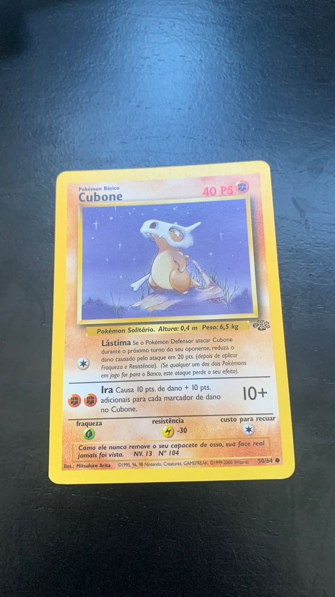 Pokemon Tcg Base Set - Cubone 50/64 | Jogo de Tabuleiro Pokemon Usado ...