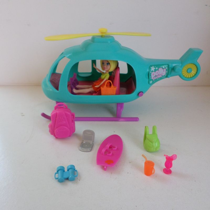 Boneca Polly Pocket Helicóptero de Aventura - com Acessórios Mattel