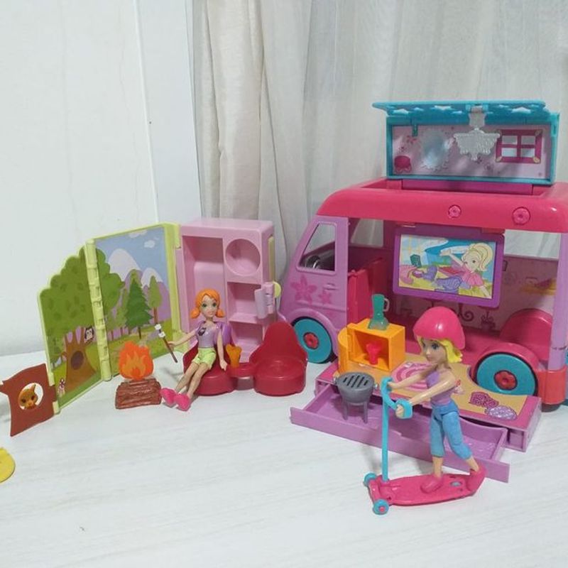 Polly Pocket - Playsets Antigo Completo - Trailler Pop Up Glamper