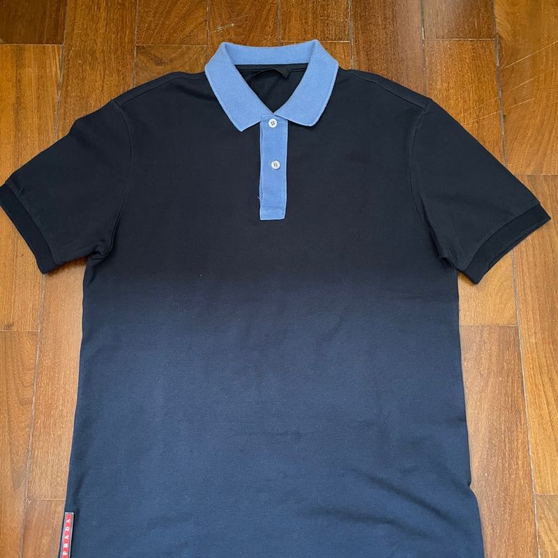 Polo Azul Prada, Camisa Masculina Prada Usado 94840806