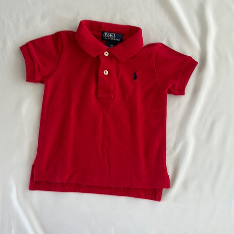 Camisa Polo Ralph Lauren Polo Vermelha Bebê Original - SCS14