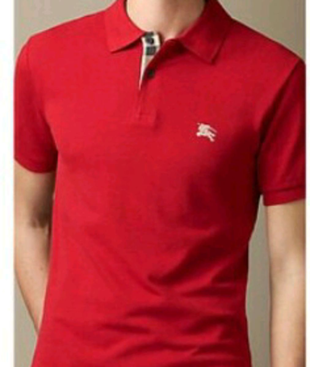 Polo Burberry Brit Vermelha | Camisa Masculina Burberry Nunca Usado  12775908 | enjoei