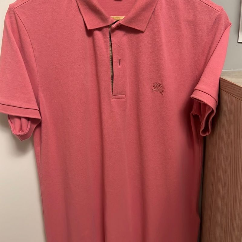 Polo Burberry Clássica Rosa Claro Camisa Masculina Burberry Usado  85311574 enjoei