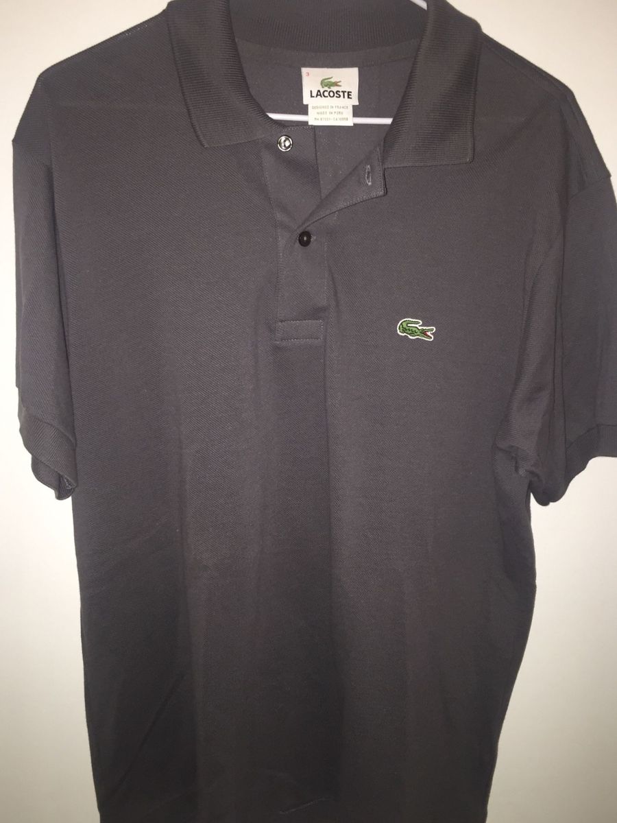 polo lacoste cinza