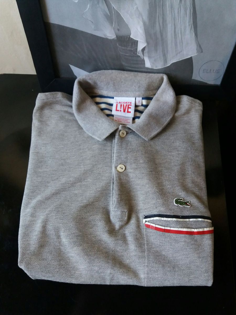 polo lacoste com bolso