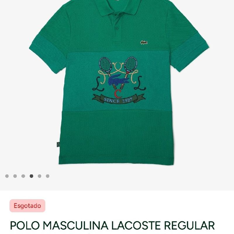 Camisa Polo Lacoste Regular Fit Algodão Leve Masculina - Preto