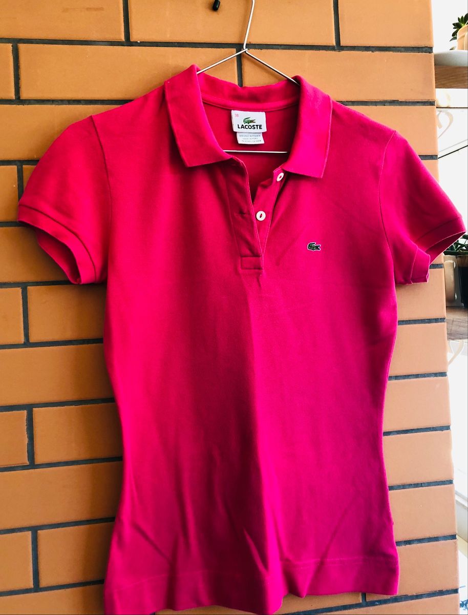 Polo Lacoste Pink | Camisa Feminina Lacoste Usado 41306086 | enjoei