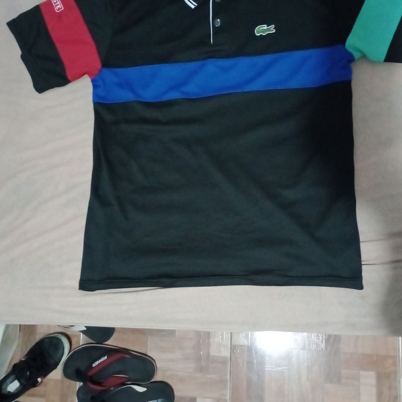 Polo Lacoste Sport 3 Faixa Camiseta Masculina Lacoste Usado