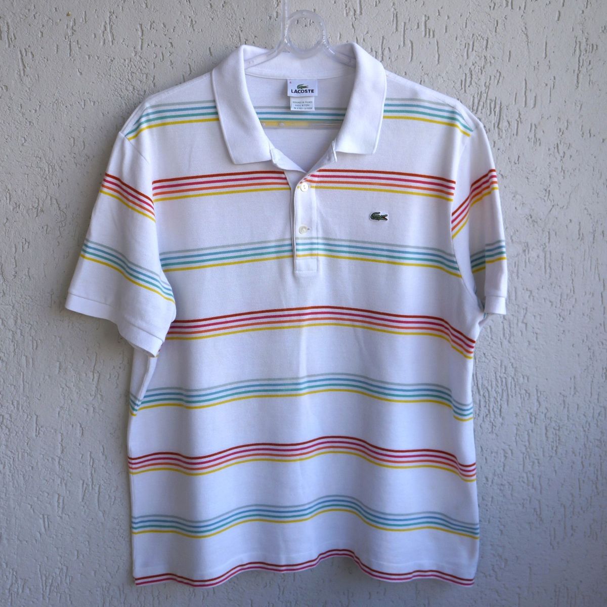 Polo Listrada Lacoste | Camisa Masculina Lacoste Usado 114064290 | enjoei