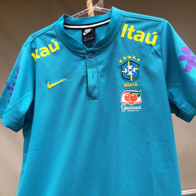 Camisa Polo Nike Cbf Seleção Brasileira Azul Celeste | Camisa Masculina  Nike Nunca Usado 90933244 | enjoei