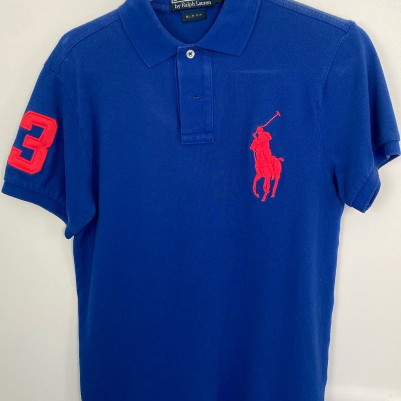 Polo Ralph Lauren Cavalo Grande Azul e Pink Polo Ralph Lauren