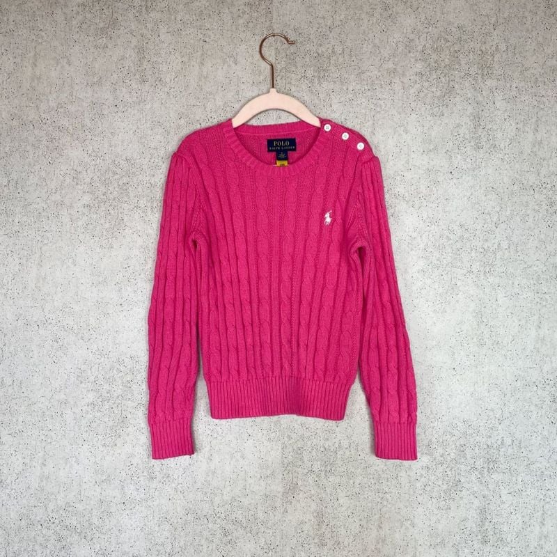 Polo Ralph Lauren Original com Etiqueta Suéter Pink Tamanho 6 Anos