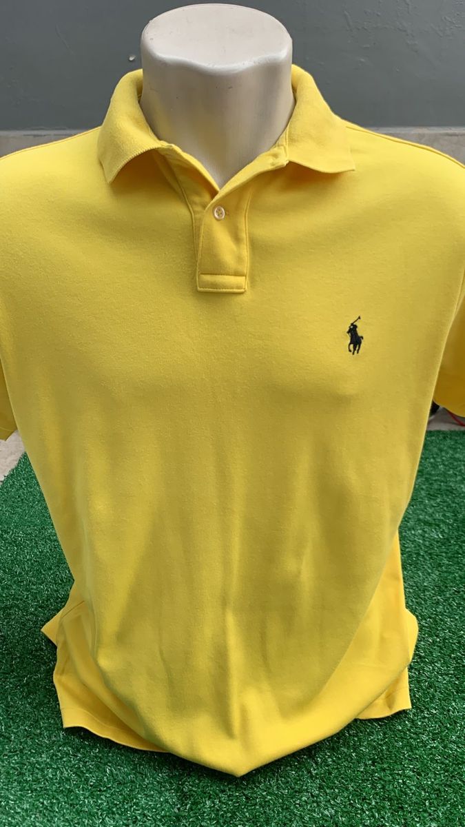 Camisa Masculina Polo Ralph Lauren Amarela - Dona Chica Brechó Online