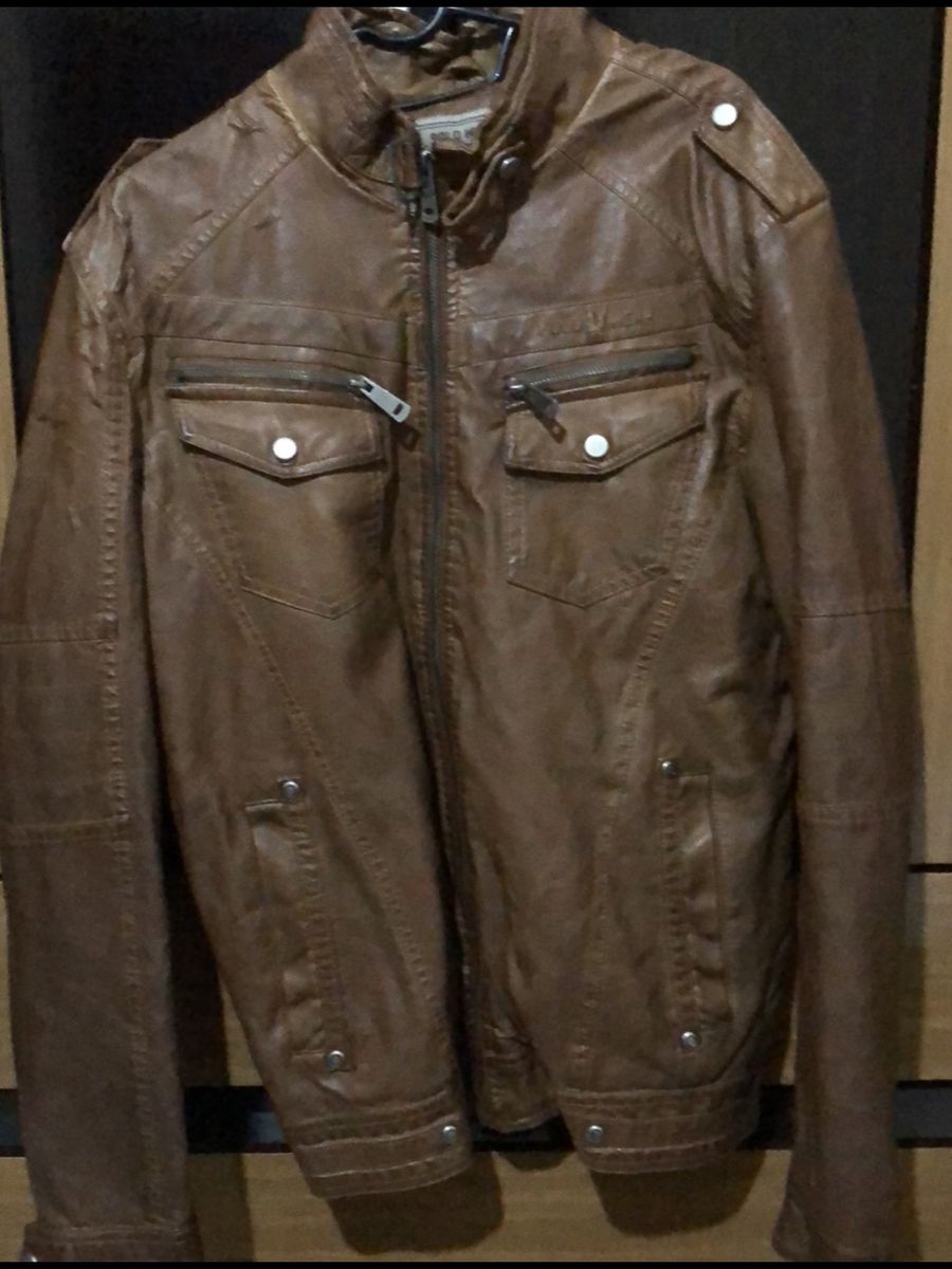 jaqueta polo wear couro